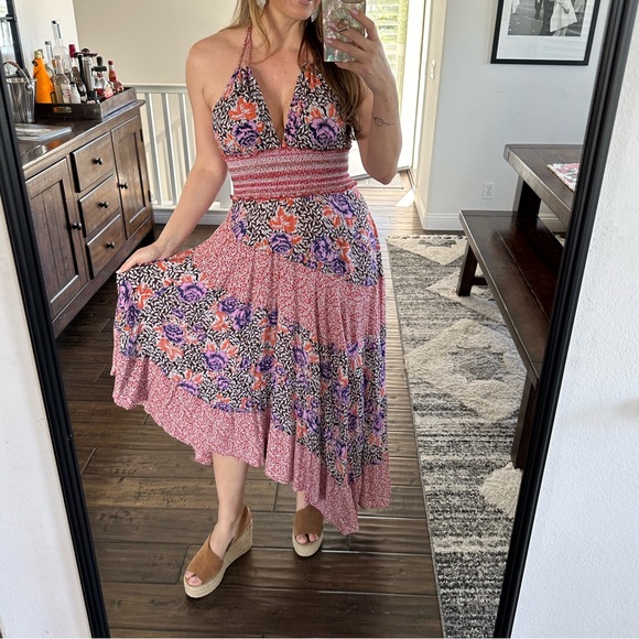 Free People High Low Backless Floral Dress Size Small - Picture 5 of 14